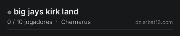 big jays kirk land na lista de servidores de DayZ da AR16