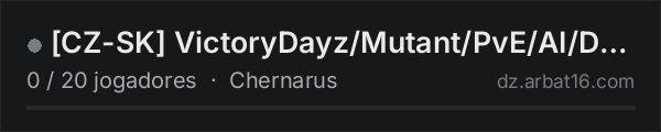 CZ-SK VictoryDayz/Mutant/PvE/AI/DNA/Boss/Sci-fi/Trader na lista de servidores de DayZ da AR16