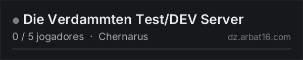 Die Verdammten Test/DEV Server na lista de servidores de DayZ da AR16