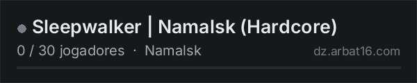 Sleepwalker | Namalsk (Hardcore) na lista de servidores de DayZ da AR16