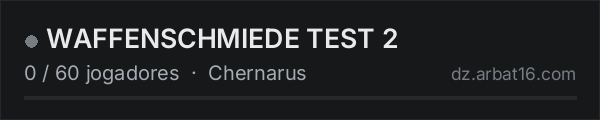 WAFFENSCHMIEDE TEST 2 na lista de servidores de DayZ da AR16