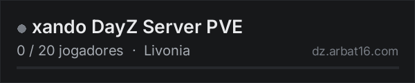 xando DayZ Server PVE na lista de servidores de DayZ da AR16