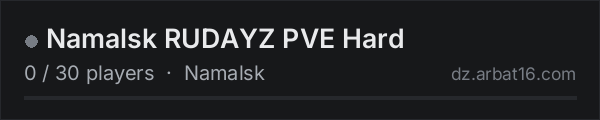 Namalsk RUDAYZ PVE Hard on the AR16 DayZ server list