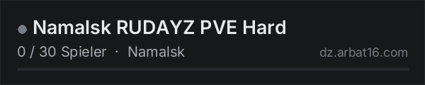 Namalsk RUDAYZ PVE Hard in der DayZ-Serverliste von AR16