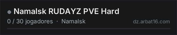 Namalsk RUDAYZ PVE Hard na lista de servidores de DayZ da AR16