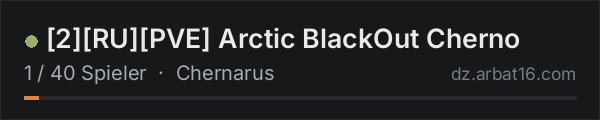 [2][RU][PVE] Arctic BlackOut Cherno in der DayZ-Serverliste von AR16