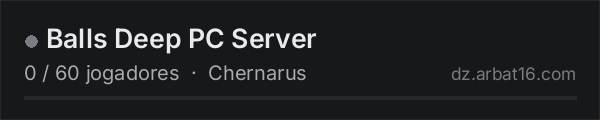 Balls Deep PC Server na lista de servidores de DayZ da AR16
