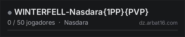 WINTERFELL-Nasdara{1PP}{PVP} na lista de servidores de DayZ da AR16