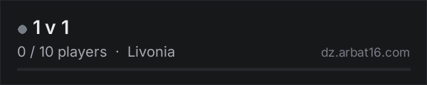1  v 1 on the AR16 DayZ server list
