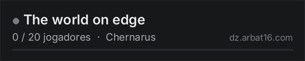 The world on edge na lista de servidores de DayZ da AR16