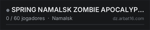 SPRING NAMALSK ZOMBIE APOCALYPSE | TRADER | PVE ONLY na lista de servidores de DayZ da AR16
