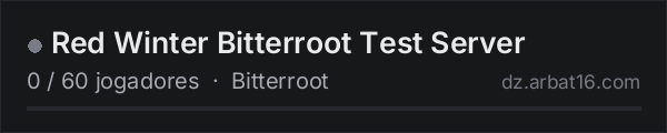 Red Winter Bitterroot Test Server na lista de servidores de DayZ da AR16