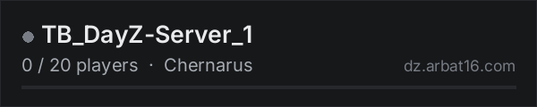 TB_DayZ-Server_1 on the AR16 DayZ server list