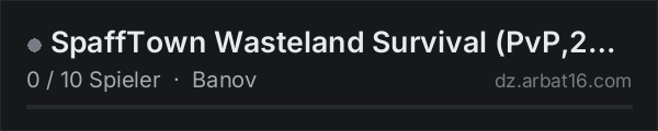 SpaffTown Wasteland Survival (PvP,24/7 Raid/ BBP) in der DayZ-Serverliste von AR16