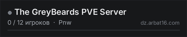 The GreyBeards PVE Server в списке серверов DayZ от AR16
