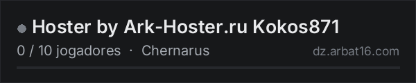 Hoster by Ark-Hoster.ru Kokos871 na lista de servidores de DayZ da AR16