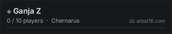 Ganja Z on the AR16 DayZ server list