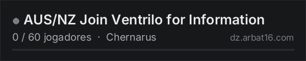 AUS/NZ Join Ventrilo for Information na lista de servidores de DayZ da AR16