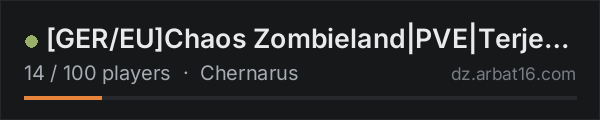 [GER/EU]Chaos Zombieland|PVE|Terje|Survival|NO Trader on the AR16 DayZ server list