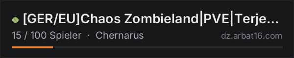 [GER/EU]Chaos Zombieland|PVE|Terje|Survival|NO Trader in der DayZ-Serverliste von AR16