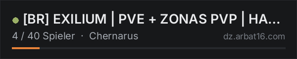 [BR] EXILIUM | PVE + ZONAS PVP | HARDCORE | IA | BUNKERS | MUTA in der DayZ-Serverliste von AR16