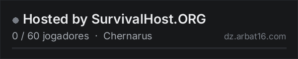 Hosted by SurvivalHost.ORG na lista de servidores de DayZ da AR16