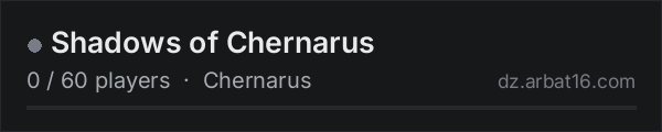 Shadows of Chernarus on the AR16 DayZ server list