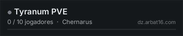 Tyranum PVE na lista de servidores de DayZ da AR16