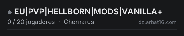 EU|PVP|HELLBORN|MODS|VANILLA+ na lista de servidores de DayZ da AR16
