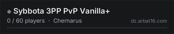 Sybbota 3PP PvP Vanilla+ on the AR16 DayZ server list