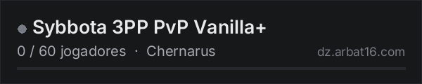 Sybbota 3PP PvP Vanilla+ na lista de servidores de DayZ da AR16
