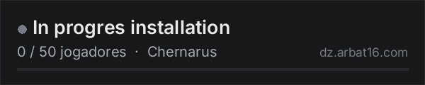 In progres installation na lista de servidores de DayZ da AR16