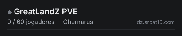 GreatLandZ PVE na lista de servidores de DayZ da AR16