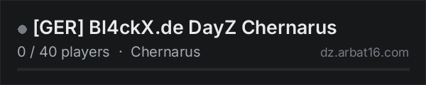 GER Bl4ckX.de DayZ Chernarus on the AR16 DayZ server list
