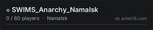 SWIMS_Anarchy_Namalsk on the AR16 DayZ server list