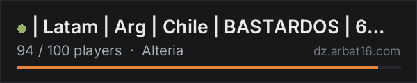 | Latam | Arg | Chile | BASTARDOS | 6 Man Party | PVP |Wiped on the AR16 DayZ server list
