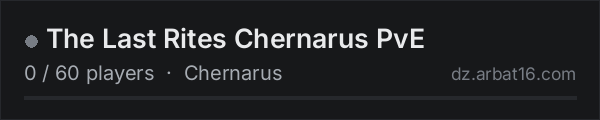 The Last Rites Chernarus PvE on the AR16 DayZ server list