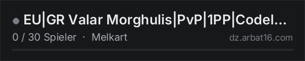EU|GR Valar Morghulis|PvP|1PP|Codelock|Airdrops in der DayZ-Serverliste von AR16