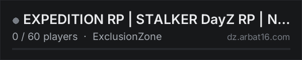 EXPEDITION RP | STALKER DayZ RP | No White List | AOD on the AR16 DayZ server list