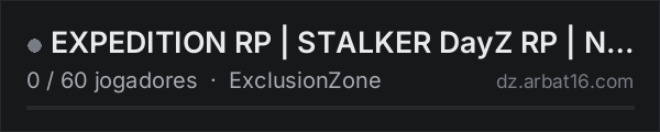 EXPEDITION RP | STALKER DayZ RP | No White List | AOD na lista de servidores de DayZ da AR16