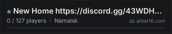 New Home https://discord.gg/43WDHwS4Yj on the AR16 DayZ server list