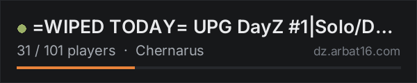 =WIPED TODAY= UPG DayZ #1|Solo/Duo/Trio|Weekend Raid|Airdrops| on the AR16 DayZ server list