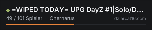 =WIPED TODAY= UPG DayZ #1|Solo/Duo/Trio|Weekend Raid|Airdrops| in der DayZ-Serverliste von AR16