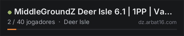 MiddleGroundZ Deer Isle 6.1 | 1PP | Vanilla+ |  FRESH WIPE na lista de servidores de DayZ da AR16
