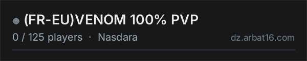 (FR-EU)VENOM 100% PVP on the AR16 DayZ server list