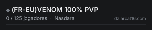 (FR-EU)VENOM 100% PVP na lista de servidores de DayZ da AR16