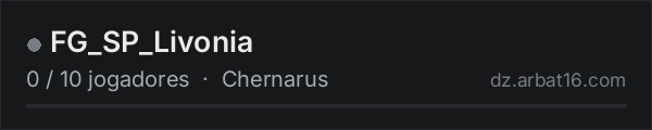 FG_SP_Livonia na lista de servidores de DayZ da AR16