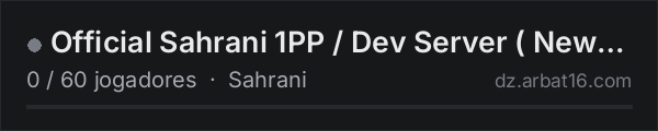 Official Sahrani 1PP / Dev Server ( New Update ) na lista de servidores de DayZ da AR16