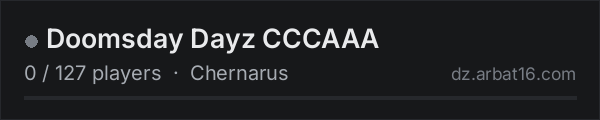 Doomsday Dayz CCCAAA on the AR16 DayZ server list