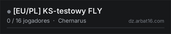 EU/PL KS-testowy FLY na lista de servidores de DayZ da AR16